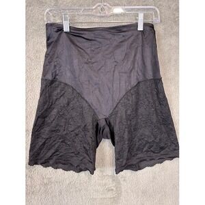 Curvation Womens Black Lace Trim High Waist Shapewear Shorts Plus Size 2XL 46